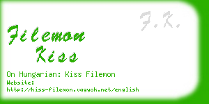 filemon kiss business card